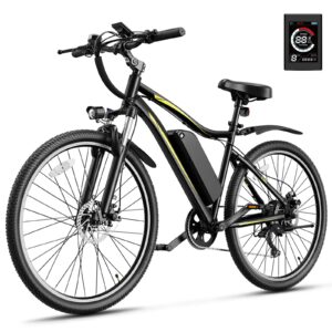 Jasion Electric Mountain Bike for Adults with 1200W Peak Motor, 28MPH Max Speed Ebike with 480Wh Removable Battery, 50 Miles Range, 27.5" Tires Electric Mountain Bike, 7-Speed, Front Suspension