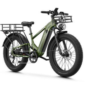 LEONX M2 pro Electric Bike,1800W Peak Motor Electric Bike Mountain Bike, 26'' x 4.0'' Fat Tire Electric Ebike with 48V 17.5AH Battery, 36MPH 85Miles Electric Bicycle with Front and Rack Basket