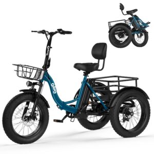 Qlife Triker Plus Electric Trike for Adults, Peak 1200W Motor Floding Trike Ebike, 624Wh E-Bike, 20MPH 65 Miles Electric Tricycle for Adults, 20x4.0 Fat Tire E-Bike, Foldable 3 Wheel for Adults