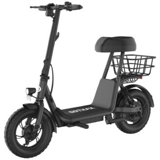 A5 Electric Scooter w/Seat for Adults, 12" Pneumatic Tire, Max 15.5 Miles&15.5 Mph Power by 400W Motor…