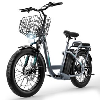 Peak 500W Electric Scooter with Seat, 20" Fat Tire Electric Bike with 36V Removable Battery, Up to…