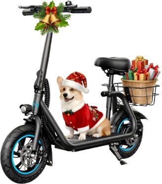 C1 Electric Scooter with Seat for Adults, 450W Motor, 20 - Mile Range, 16 MPH, Foldable Commuter E…